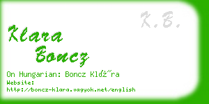 klara boncz business card